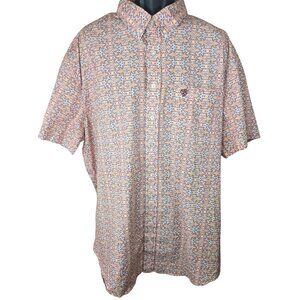 Rock & Roll Denim Mens Classic Fit Button-Up Shirt XXL Short Sleeve Paisley